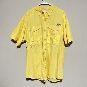 Columbia Men's Size Large PFG Fishing Shirt Mesh Interior Pocket Button Front